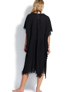 Seafolly Midi Amnesia Kaftan - Black Best