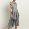 Greek Archaic Kori Minimal Midi Dress - Grey Online