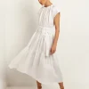Greek Archaic Kori Minimal Midi Dress - White Hot
