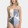 Gottex Modern Art Bandeau Swimsuit - Multi Grey Fashion