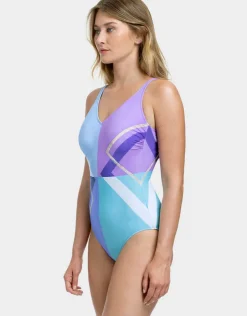Gottex Modern Art V Neck Swimsuit - Multi Blue Outlet