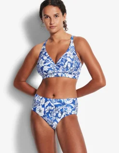 Seafolly Modern Marina Wide Side Retro Bikini Pant - Blue Fashion