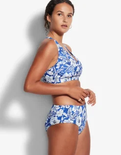 Seafolly Modern Marina Wide Side Retro Bikini Pant - Blue Fashion