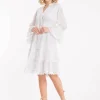 Iconique Monica Dress - White Silver New