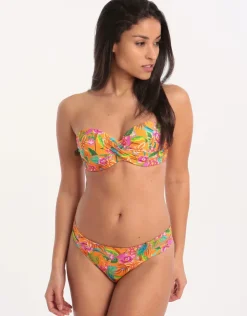 Banana Moon Morango Sakata Twist Bandeau Bikini Top - Orange New