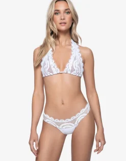 PQ Swim Must Haves Lace Banded Teeny Bikini Pant - White Clearance