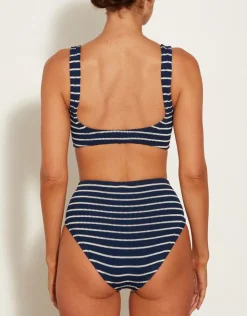 Hunza G Nadine Bikini Set - Navy and White Sale