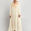 Greek Archaic Kori New Triangle Maxi Dress - Natural and Gold New
