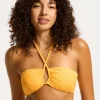 Seafolly Oasis Diamond Wire Bandeau Bikini Top - Butter Discount
