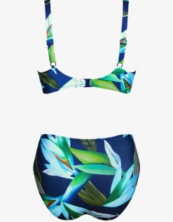 Charmline Ocean Bloom Underwired Bikini Set - Navy Aqua Clearance