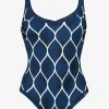 Charmline Ocean Cloud Moulded Swimsuit - Wave Cream Discount