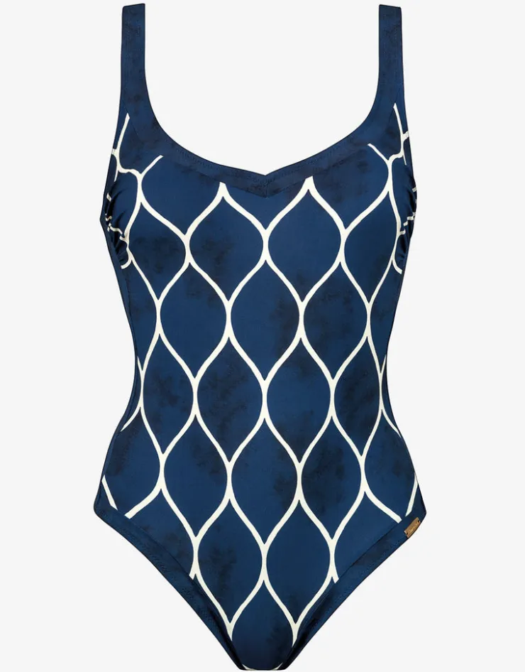 Charmline Ocean Cloud Moulded Swimsuit - Wave Cream Discount