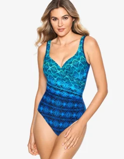 Miraclesuit Ocean Ombre Its A Wrap Swimsuit - Blue New