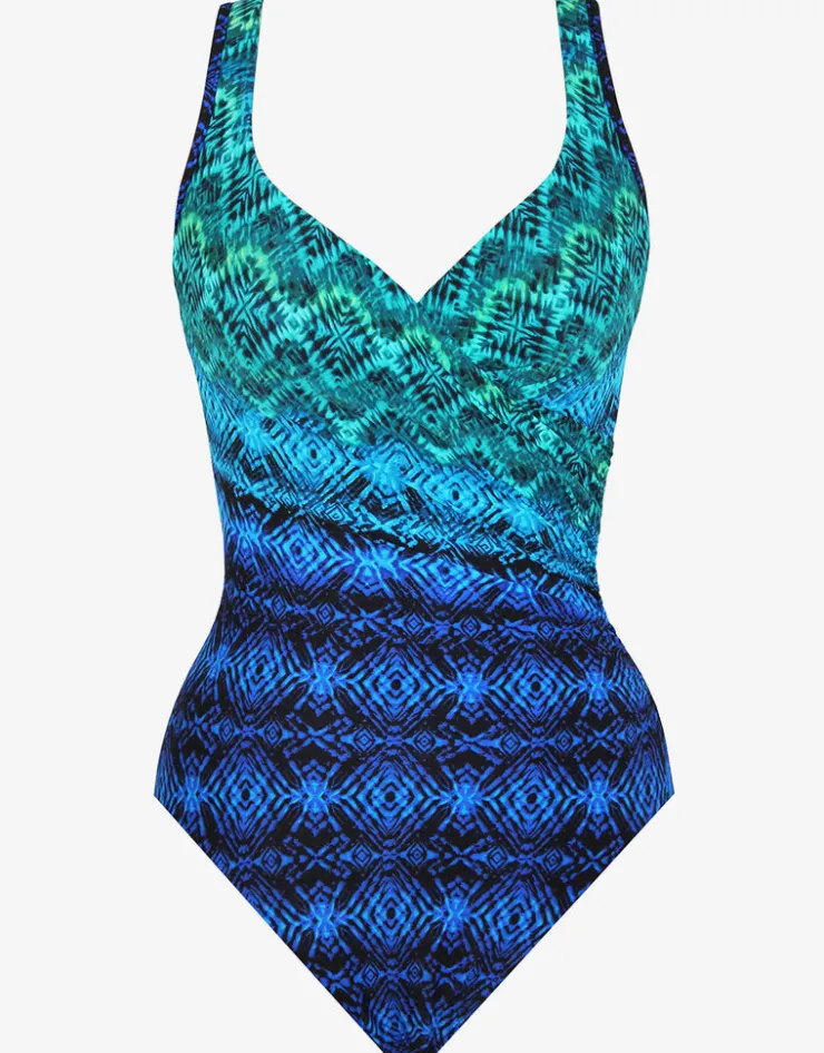 Miraclesuit Ocean Ombre Its A Wrap Swimsuit - Blue New