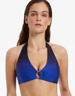 Jets Oia Sunset D-DD Trim Halter Bikini Top - Ocean Hot