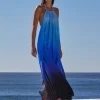 Jets Oia Sunset Halter Maxi Dress - Ocean Hot