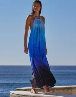 Jets Oia Sunset Halter Maxi Dress - Ocean Hot