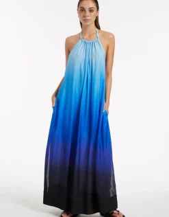 Jets Oia Sunset Halter Maxi Dress - Ocean Hot