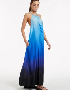 Jets Oia Sunset Halter Maxi Dress - Ocean Hot