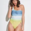 Watercult Ombre Flow One Shoulder Swimsuit - Aqua Shades Fashion