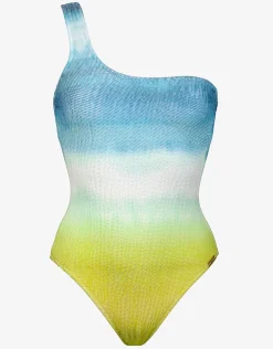 Watercult Ombre Flow One Shoulder Swimsuit - Aqua Shades Fashion
