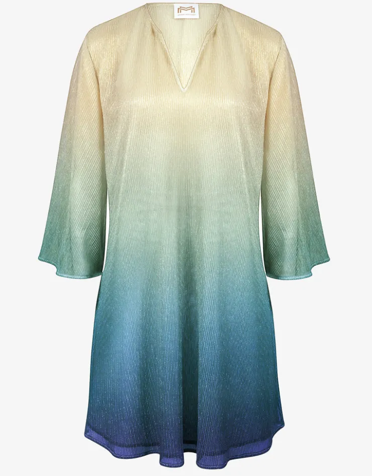 Maryan Mehlhorn Ombre Metallic Tunic - Aqua Gradient Sale