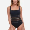Gottex Onyx Square Neck Swimsuit - Black Clearance
