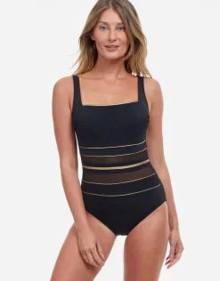 Gottex Onyx Square Neck Swimsuit - Black Clearance