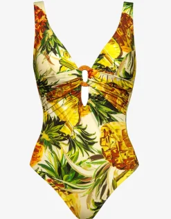 Maryan Mehlhorn Optimist Plunge Swimsuit - Pina Colada Discount