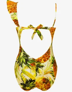 Maryan Mehlhorn Optimist Ruffle Shoulder Swimsuit - Pina Colada Outlet