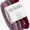 Kknekki Original Hair Tie Bundle - Pink Glitter, Camo Glitter, Mulberry and Velvet Bordeaux New