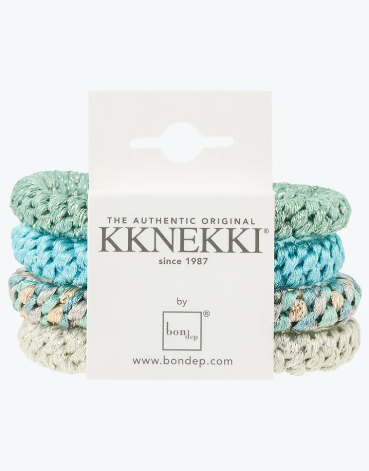 Kknekki Original Hair Tie Bundle - Soft Mint and Turquoise Glitter Best