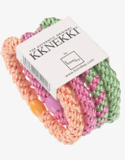 Kknekki Original Hair Tie Bundle - Pastel Orange, Pink and Green New