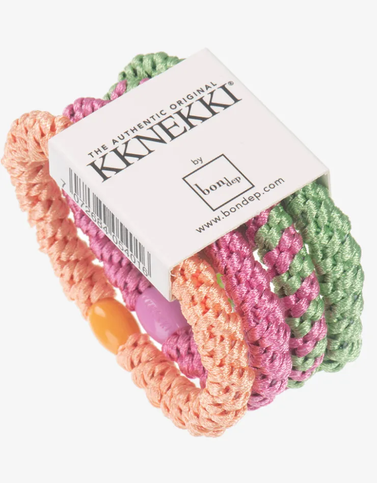 Kknekki Original Hair Tie Bundle - Pastel Orange, Pink and Green New
