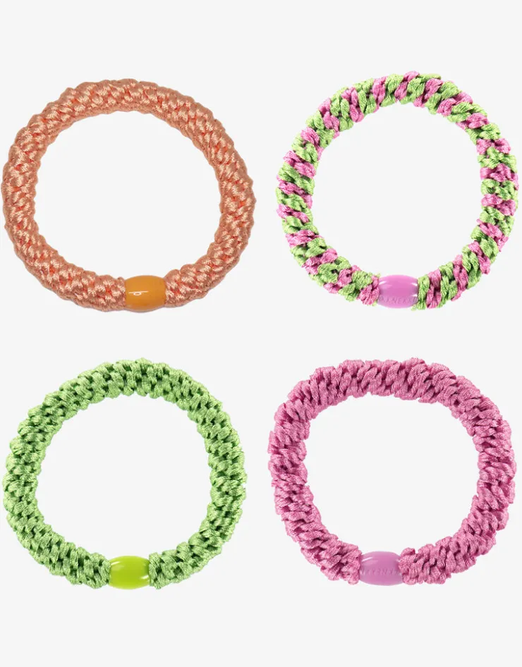 Kknekki Original Hair Tie Bundle - Pastel Orange, Pink and Green New