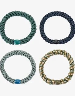 Kknekki Original Hair Tie Bundle - Turquoise, Blues and Cream New