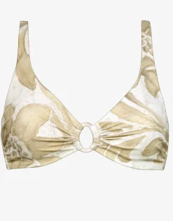 Maryan Mehlhorn Ornation Ring Halter Bikini Top - Canvas Sand Clearance
