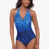 Miraclesuit Paka Mayan Wrapsody Swimsuit - Blue/Black Hot