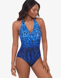 Miraclesuit Paka Mayan Wrapsody Swimsuit - Blue/Black Hot