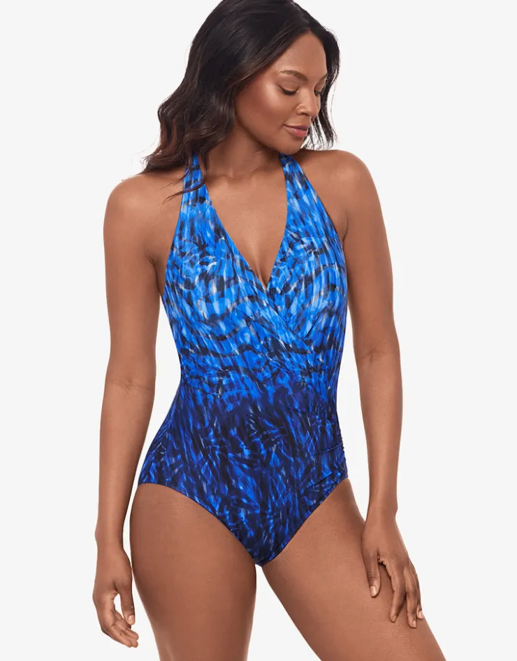 Miraclesuit Paka Mayan Wrapsody Swimsuit - Blue/Black Hot