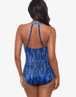 Miraclesuit Paka Mayan Wrapsody Swimsuit - Blue/Black Hot