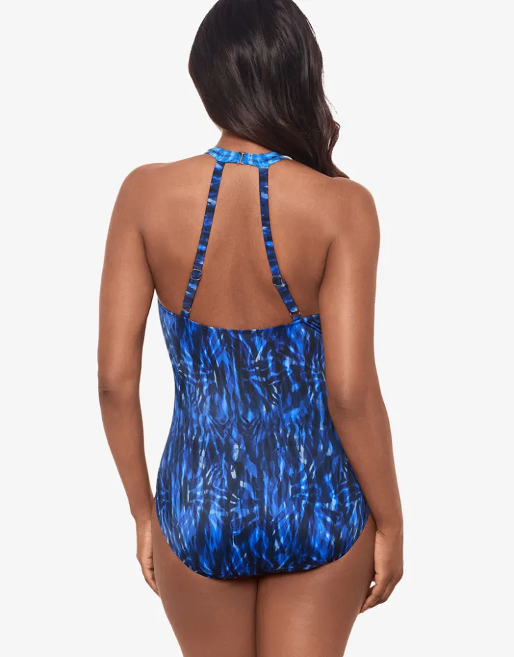 Miraclesuit Paka Mayan Wrapsody Swimsuit - Blue/Black Hot
