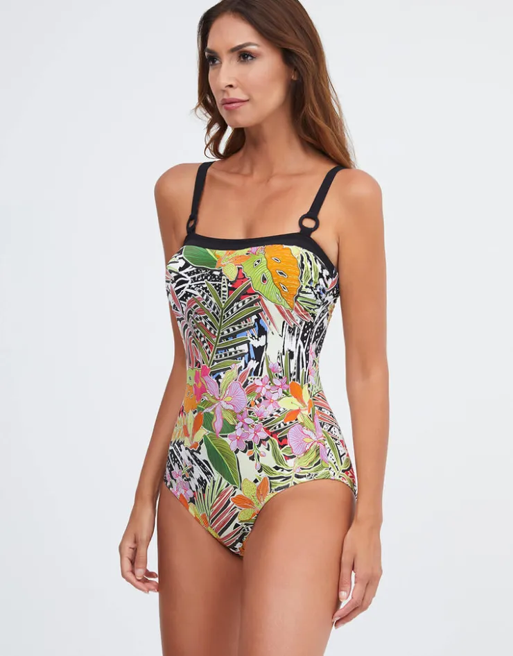 Nuria Ferrer Palm Bandeau Swimsuit - Multi Clearance