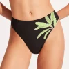 Seafolly Palm Paradise High Rise Bikini Pant - Black Outlet