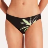 Seafolly Palm Paradise Hipster Bikini Pant - Black Fashion