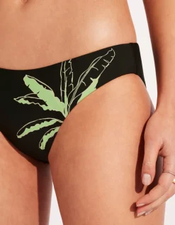 Seafolly Palm Paradise Hipster Bikini Pant - Black Fashion