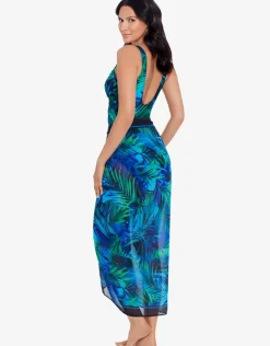 Miraclesuit Palm Reeder Sarong - Blue and Green Hot