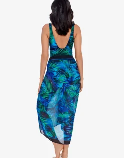 Miraclesuit Palm Reeder Sarong - Blue and Green Hot