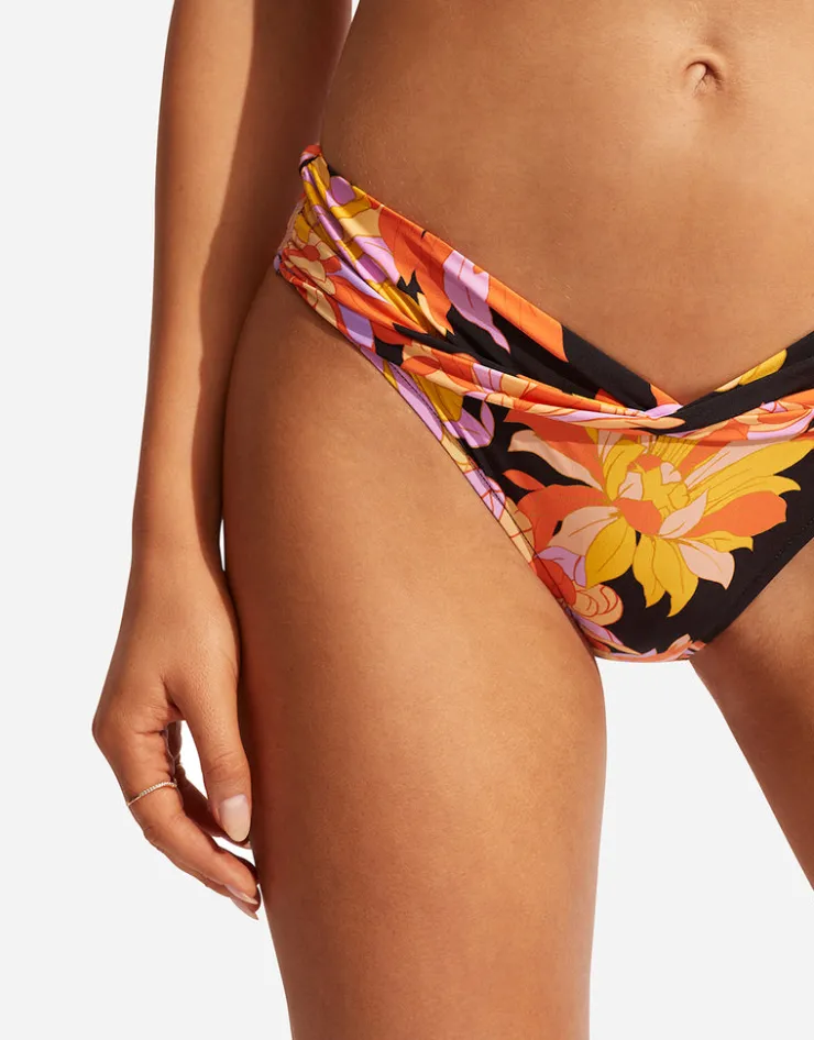 Seafolly Palm Springs Twist Band Hipster Bikini Pant - Black Discount
