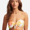 Seafolly Palm Springs Twist Tie Front Bandeau Bikini Top - Limelight Outlet
